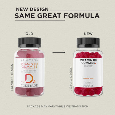 Codeage Vitamin D3 Gummy Vitamins Vitamin D3 5000 IU Gummies Cholecalciferol 125 mcg Soft Pectin-Based Animal Gelatin- Gummy Gummies Vitamins Tasty Strawberry Non-GMO - 2-Pack