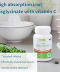 High Absorption Chelated Iron Bisglycinate 20Mg With Vitamin C, Gentle Formula, Clean Label & Targeted Release, One Daily, Vegan, 180 Tablets, By Igennus