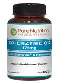 Pure Nutrition Bio Coenzyme Q10-175Mg 120 Veg Caps Coq10 With Bioperine & Arjuna Extract Nutrient-Rich Botanicals For Daily Wellness Non-Gmo