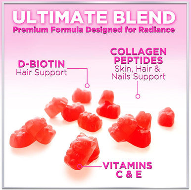 Collagen Peptides For Women - Collagen Gummy With Biotin For Hair, Skin, Nail, Bone & Joint Support, Extra Strength Hydrolyzed Collagen Peptides Supplement For Women & Men, Non-Gmo - 60 Gummies