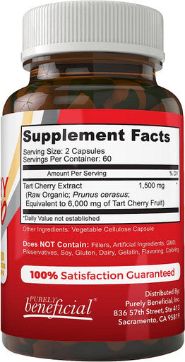 Tart Cherry 6000/Milk Thistle 25k - Extra Strength, Non-GMO, Vegan, 120 Capsules Each