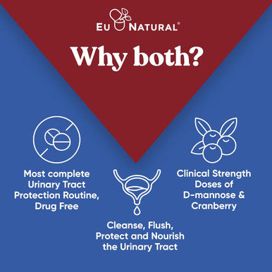 Eu Natural Urinary Tract Supplement Duo Urinary Harmony + Killer Cranberry UT Defense blends D-mannose & Hibiscus + Cranberry Pine Bark Propolis & Vitamin D Clinical Strength Ingredients 2 X 60 ct