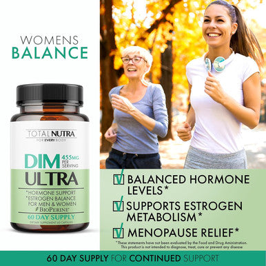 Dim Supplement: Dim Ultra 455Mg Diindolylmethane, Broccoli, Bioperine Natural Estrogen Blocker For Men, Female Hormone Balance For Women Menopause, Hormonal Acne, Pcos Support