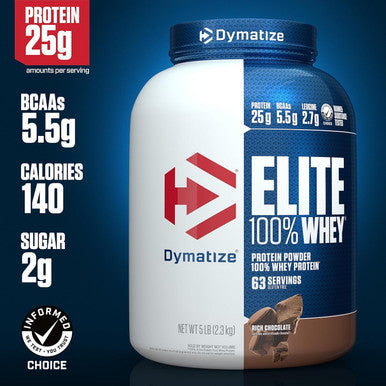 Dymatize Elite 100% Whey Protein Powder Rich Chocolate 5 Pound
