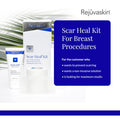 Rejuvaskin Scar Heal Kit With Breast Circle, Soften, Flatten, Reduce And Recover Post Surgical And Scarred Skin, 2X Silicone Sheets, Rejuvasil Gel & Medical Tape