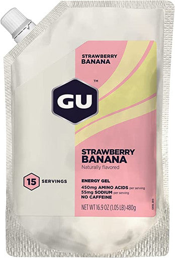 GU Energy Original Sports Nutrition Energy Gel, 15-Serving Pouch, Vanilla Bean, 1.05 Pound (Pack of 1)