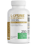 Bronson L-Lysine Extra Strength 1000 MG per Tablet High Potency, Immune Support & Supports Collagen Synthesis, Non-GMO, 250 Vegetarian Tablets