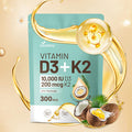 VivoNu Vitamin D3 K2 10000 IU with MK7-300 Virgin Coconut Oil Softgels, 2 in 1 Vitamins D and K Complex Vitamina D3 con K2 Supports Calcium Absorption Bone Immune and Heart Health Easy to Swallow
