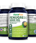 NusaPure Fenugreek Capsules | 5000mg | 200 Veggie Caps | Non-GMO & Extract