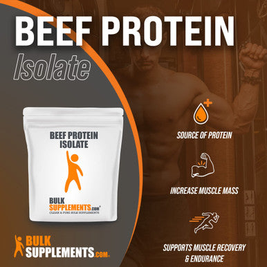 BulkSupplements Beef Protein Isolate Powder - No Added, , Lactose Free Protein Powder, Keto Friendly - 25g of Protein - 30g (1 Kilogram - 2.2 lbs)