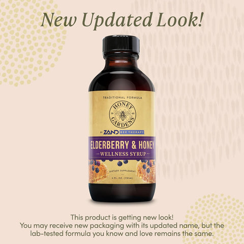 Honey Gardens Elderberry & Honey Immune Syrup - Black Elderberry Syrup For Adults & Kids Natural Throat Defense Wellness Supplement With Propolis & Organic Apple Cider Vinegar - 8 Fl Oz