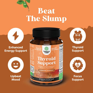 Natures Craft Pure Thyroid Support Supplement for Women - Thyroid Support for Weight Loss Mood Support and Natural Energy Pills - Wellness Thyroid Supplement for Women with Daily Vitamins for Women