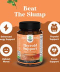 Herbal Thyroid Support Complex - Iodine Thyroid Supplement With L Tyrosine Bladderwrack Kelp Selenium And Ashwagandha - Mood Enhancer Energy Supplement For Thyroid Health - 60 Halal Capsules