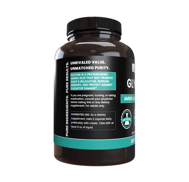 PURE ORIGINAL INGREDIENTS Glycine (365 Capsules) No Magnesium Or Rice Fillers, Always Pure, Lab Verified