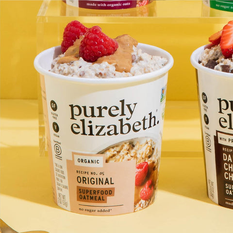 purely elizabeth Organic Original, Oatmeal Cups 2oz (12 Meals), Gluten-Free, Instant, Overnight