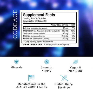 Codeage Keto Electrolytes Supplement - Vegan Electrolyte Tablets w Magnesium Potassium Calcium & Salt - Electrolyte Powder Salt Pills & Drink Hydration Supplements - Non-GMO Keto Diet - 180 Capsules