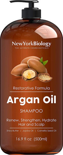 New York Biology Biotin Shampoo for Hair Growth and Thinning Hair with Moroccan Argan Oil Shampoo Thickening Formula for Hair Loss Treatment Moisturizing and Volumizing 16.9 fl Oz