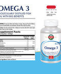 KAL Omega 3 | Omega-3 Fish Oil for Healthy Heart, Joint & Brain Support | 180mg EPA, 120mg DHA (120 CT, 120 Serv)