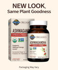 Garden of Life Organics Ashwagandha Stress Mood & Energy Support Supplement With Probiotics & Ginger Root For Digestion - Vegan Gluten Free Non Gmo 2 Month Supply 60 Tablets