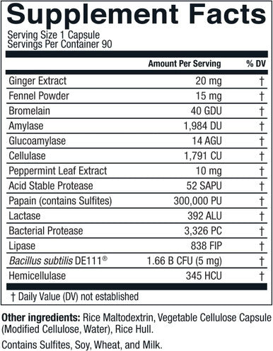 DigestWell Immediate Support - Fast-Acting Digestive Support | Broad Spectrum Enzyme, Probiotic & Herbal Formula - Decreases Everyday Gas & Bloating - 90 Capsules