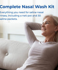 Rite Aid Neti Pot Nasal Rinse Kit with 30 Salt Packets - 1 Kit | Sinus Rinse for & Children | Sinus Relief | Allergy Relief Saline Solution | Nasal Rinse | Sinus Relief Rinse Kit
