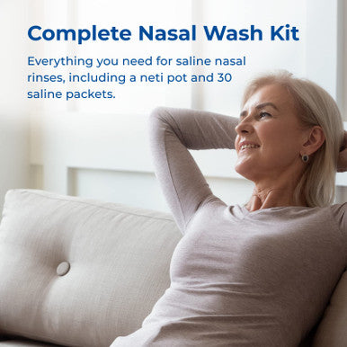 Rite Aid Neti Pot Nasal Rinse Kit with 30 Salt Packets - 1 Kit | Sinus Rinse for & Children | Sinus Relief | Allergy Relief Saline Solution | Nasal Rinse | Sinus Relief Rinse Kit