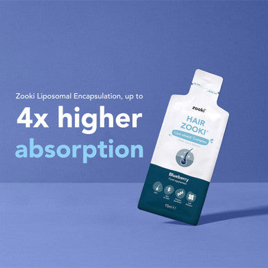 HairZookiÃƒâ€šÃ‚Â® High Strength Biotin Zinc & Selenium Wrapped in Lipids For Maximum Absorption | Alcohol Free Vegan Soy Free Natural Ingredients | Support Hair Skin & Nail (Blueberry 14 Servings)