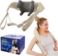 Neck Massager Roller With Heat Shiatsu Deep Tissue Kneading Massager Neck And Back Massager For Mom Dad Christmas Off White