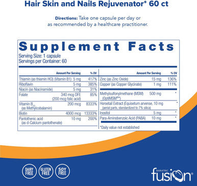 Bariatric Fusion ONE Per Day Bariatric Hair Skin and Nails REJUVENATOR Includes Biotin B12 and B1 120 Count