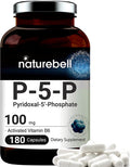P5P Vitamin as Pyridoxal 5 Phosphate 100mg 180 Capsules Activated P5P Vitamin B6 Supplements Support Brain Health Memory Function No GMOs