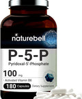 P5P Vitamin as Pyridoxal 5 Phosphate 100mg, 180 Capsules, Activated P5P Vitamin B6 Supplements, Support Brain Health & Memory Function, No GMOs
