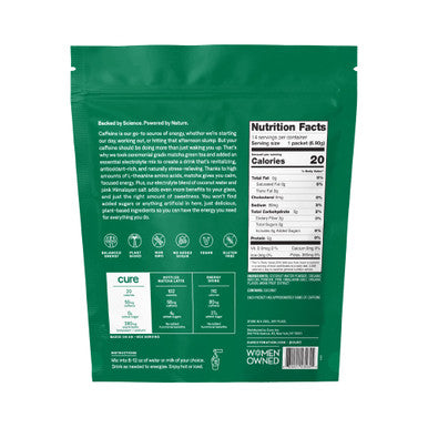 Cure Matcha Energizing Green Tea Mix - Natural Energy Drink with Electrolytes and Caffeine Ceremonial Grade Matcha