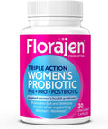 Florajen Women'S Complete Triple-Action Prebiotic + Probiotic + Postbiotic For Digestive & Immune Support - Fast-Acting Relief From Constipation & Bloating - Gluten- - Vegan - Non-Gmo - 30-Count