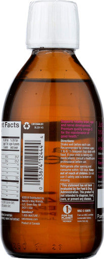 Natures Way Ultra Pure Omega-3 Kids DHA Liquid Fish Oil Supplement, Juicy Cherry Flavor, 8 Fl Oz