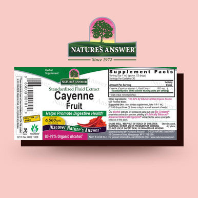 Nature'S Answer Cayenne Fruit Extract | Helps Promote Digestive Health | High Potentcy Made with Organic Alcohol | Vegan Gluten- Non-GMO & Kosher 1oz