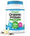 Orgain Organic Protein Greens Vegan Protein Powder Vanilla Bean 21g of Plant Based Protein Gluten NonGMO 1.94 Pound 1 Count Packaging May Vary