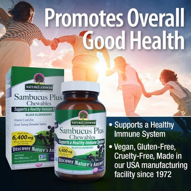 Nature'S Answer Sambucus Chewables 60 Count | Non GMO | Gluten | Vegan | Great Tasting |Made in The USA | Immune Support | Elderberry Antioxidant | Daily Immune Boost