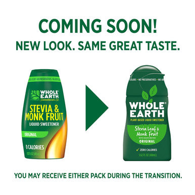 Whole Earth Sweetener Co. Whole Earth Stevia & Monk Fruit Liquid Sweetener Original No Erythritol Squeeze Bottle 1.62 Fl Oz (Pack Of 12)