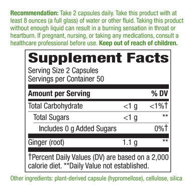 Nature's Way Premium Herbal Ginger Root, 1,100 mg per serving, 100 VCaps