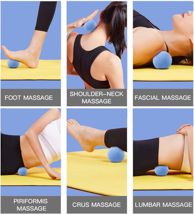 Japanese Craftsmanship Physical Massage Therapy Ball Set - Ideal For Yoga, Deep Tissue Massage,Yoga & Trigger Point Treatments. Set - 2 Extra Firm Balls W/Mesh Bag, Blue
