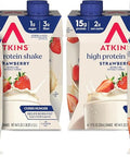 Atkins Strawberry Flavored High Protein Shake, 12 Count