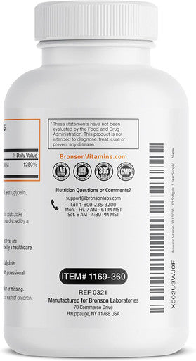 Bronson Vitamin D3 10,000 Iu (250 Mcg) High Potency - Supports Healthy Immune System, Strong Bones, Muscles & Teeth - Non Gmo, 360 Softgels (1 Year Supply)