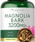 Carlyle Magnolia Bark 3200 Mg | 200 Powder Capsules | Herbal Extract Supplement | Non-Gmo, Gluten Free