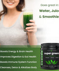 Nutrachamps Super Greens Powder Premium Superfood | 20+ Organic Green Veggie Whole Foods | Wheat Grass Spirulina Chlorella & More | Antioxidant Digestive Enzyme & Probiotic Blends