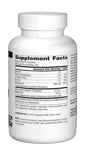 Source Naturals Magnesium Malate 625mg, 200 Capsules