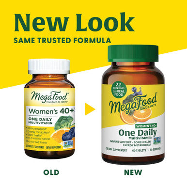 MegaFood Women'S 40+ One Daily Multivitamin For Women With Vitamin B12 Vitamin B6 Vitamin C Vitamin D Zinc & Iron - Plus Real Food - Immune Support - Bone Health - Non-Gmo - Vegetarian - 60 Tabs