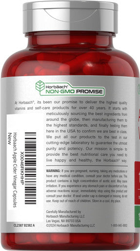 Horbaach Apple Cider Vinegar Capsules 1800Mg