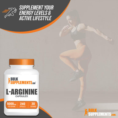 Bulksupplements.Com L-Arginine 5000Mg Capsules - Arginine Supplement, Nitric Oxide Supplement, L Arginine Capsules - Gluten Free, 8 Capsules Per Serving, 240 Capsules (Pack Of 1)