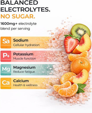 Electrolyte Mix | 1600mg+ Electrolytes w/Pink Himalayan Salt | No Sugar Added (20ct, Tangerine)