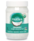 Nutiva Organic, Cold-Pressed, Unrefined, Virgin Coconut Oil from Fresh, non-GMO, Sustainably Farmed Coconuts, 15-ounce
